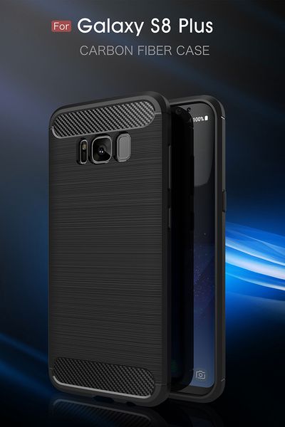 

For S8 s8plus Silicon Slim Rugged Armor Case For Samsung Galaxy S8 S8 Plus Hybrid TPU Carbon Fiber Phone Back Cover