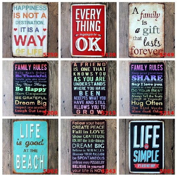 Saying Romantic Poetry Tin Sign Wall Decor Vintage Craft Art Iron