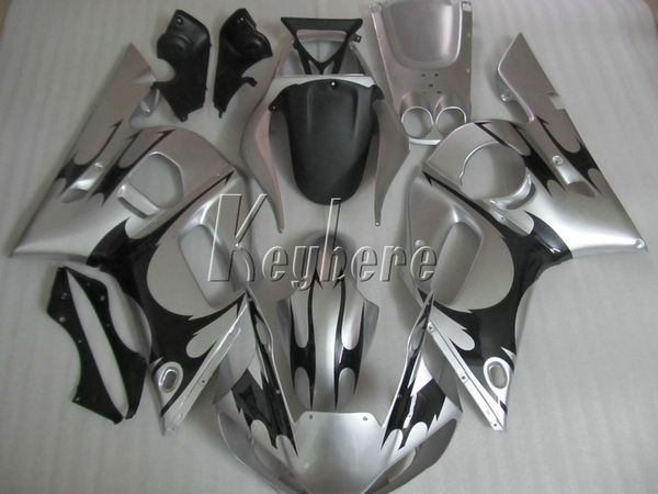 Carenagens de plástico ABS de alta qualidade para Yamaha YZR R6 98 99 00 01 02 carenagem prata kit preto YZF R6 1998-2002 HT42