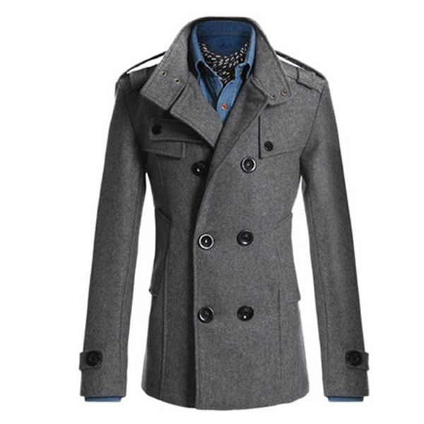 

wholesale- trench coat men classic men's double breasted masculino trench clothes long jackets coats british style overcoat 3xl plus si, Tan;black
