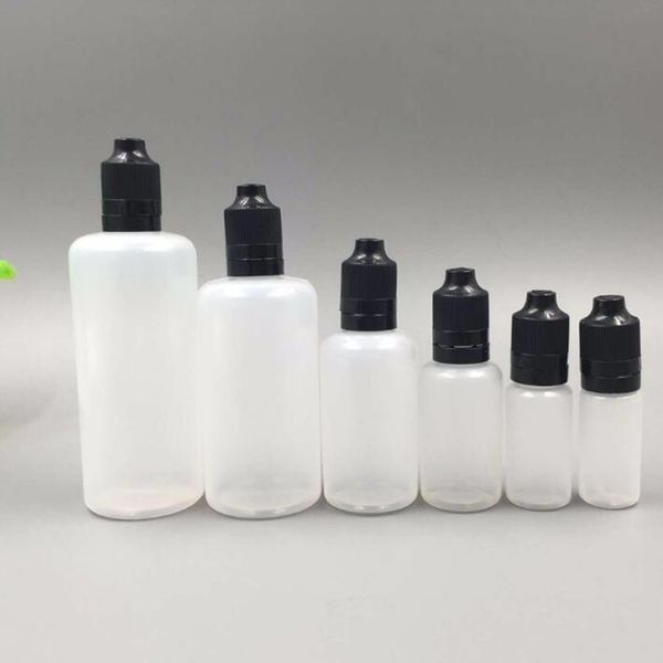 

5ml 10ml 15ml 20ml 30ml 50ml 60ml 100ml 120ml pe plastic dropper bottles e-cigarette liquid oil bottle cr tamper evident bottle caps