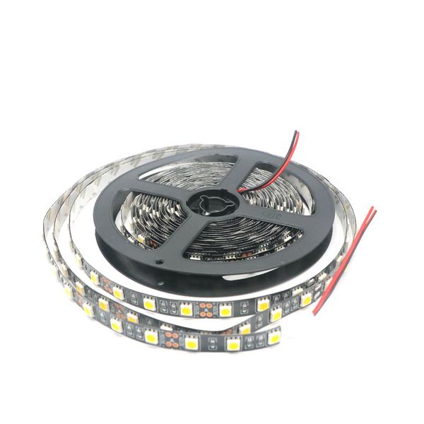 Schwarzer PCB-LED-Streifen 5050 IP20, nicht wasserdicht, IP20, DC12V, 60 LED/m, 20 Rollen/Lot, flexibles LED-Licht, 100 Meter