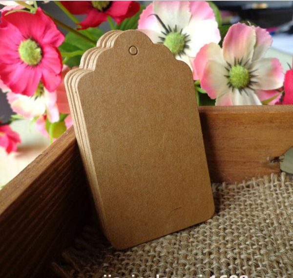 

новый дизайн 4 см коричневый крафт-бумага и белая бумага теги этикетка багажа свадебная строка diy пустой цена повесить тег подарок крафт