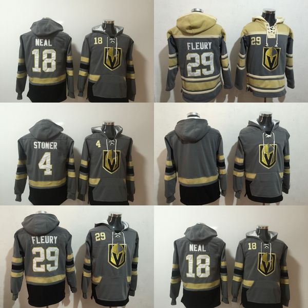 

Vegas Golden Knights Hockey Hoodie 18 James Neal 29 Marc-Andre Fleury 4 Clayton Stoner Hockey Jerseys Stitched Jersey Free Shipping