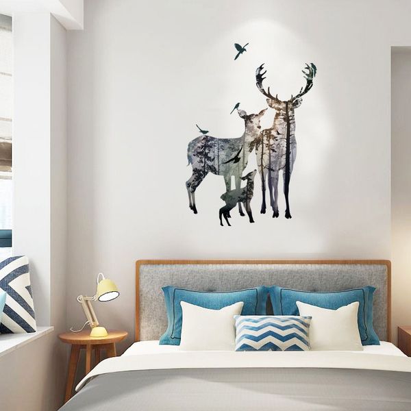 

new forest elk deer family wall stickers home decoration living room decal wall stickers ing