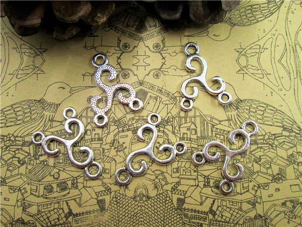 

75pcs teen wolf charms--antique silver tone triangle swire connector note charm pendant 32x11mm, Bronze;silver