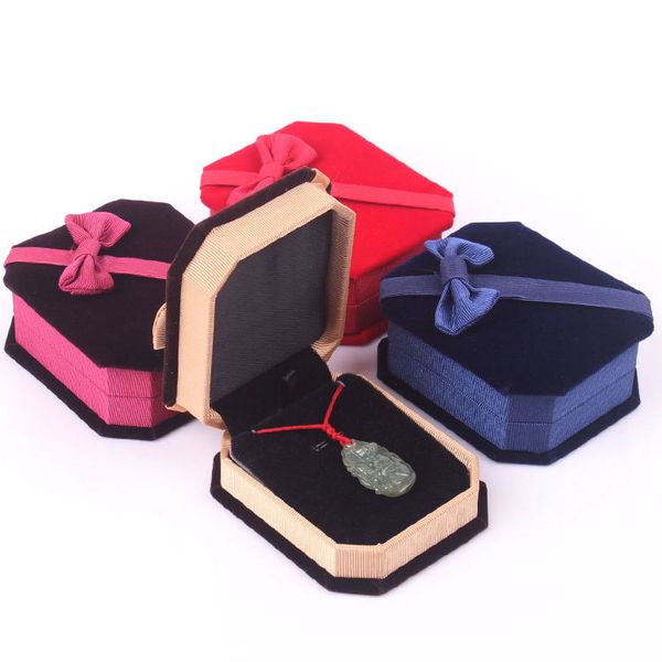 

new arrivals jewelry boxes packaging necklaces pendant velvet ring earrings elegant classic luxury show case box 78*67*30mm, Black;white