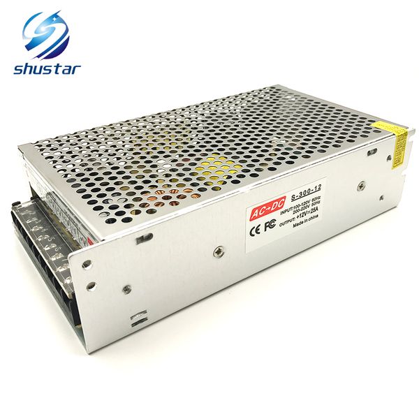 

оптовые трансформаторы освещения 25a 300w 85v-265v ac к dc 12v переключатель адаптер питания конвертер для rgb светодиодные полосы света