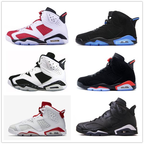

6 classic 6s black blue unc black white infrared basketball shoes alternate sport blue carmine white black cat oreo sneakers for men women