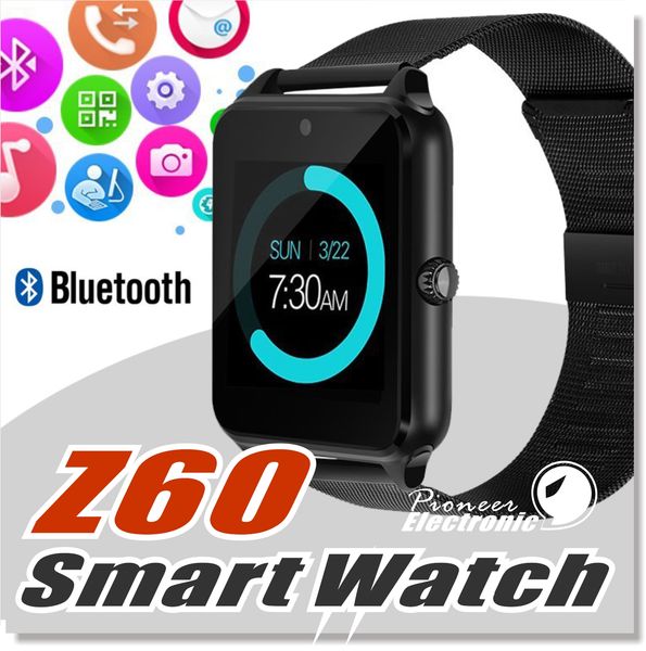 

Bluetooth Smart Watch Phone Z60 нержавеющая сталь поддержка SIM-карты TF камеры фитнес-трекер GT08 GT