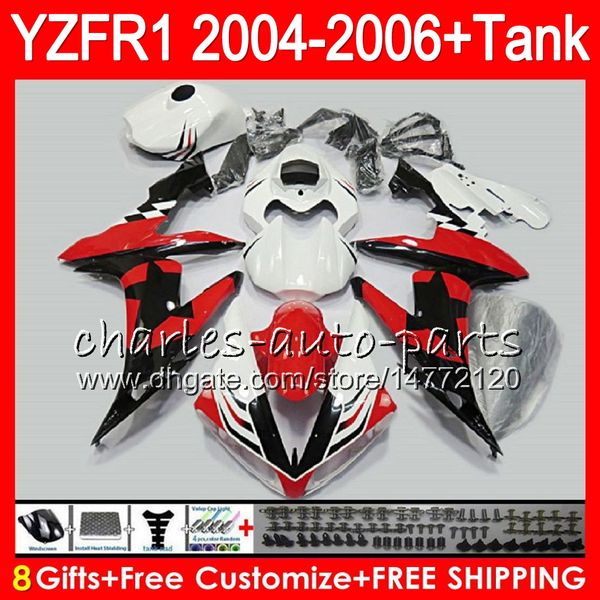 

8Подарок 23Цветной корпус для YAMAHA YZF1000 YZFR1 04 05 06 YZF-R1000 Красные черные звезды 58HM10 YZF R 1