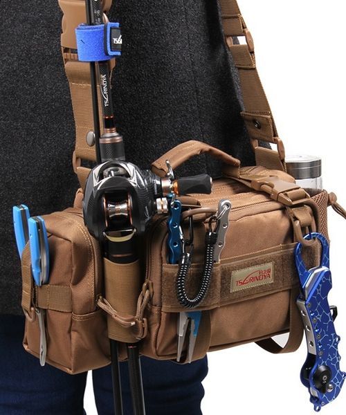 

wholesale- nylon fishing bag multifunctional outdoors bag 35*14*16.5cm ing