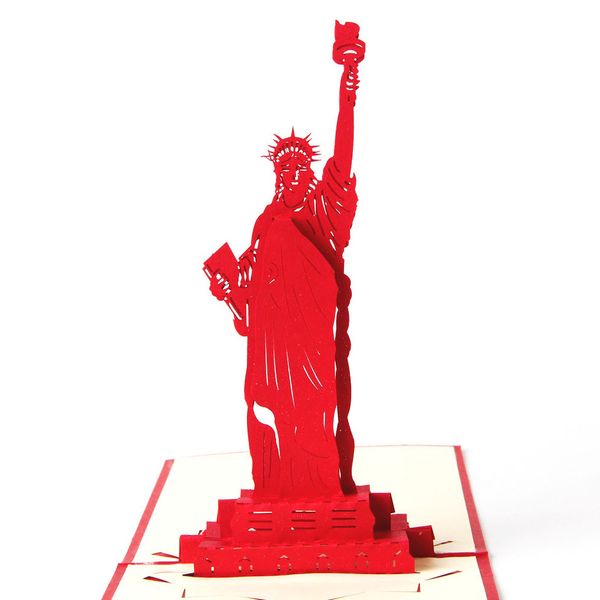 10pcs Lot Statue Of Liberty Custom Cubic Postcard Kirigami Origami 3d Pop Up Card Greetinggift Birthday Cards