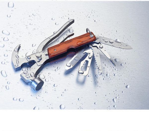 Mehrzweckwerkzeug Axt Zangen Outdoor Survival Messer Flaschenöffner sah Auto Notfall Leben Hammer 16 in1 Outdoor-Tasche Mini Gadget