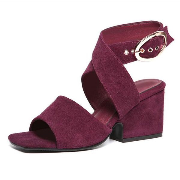 

women sandals 2017 summer shoes sandals size 9  open toe ladies chunky high heels sandals white pink green shoes 34-43, Black