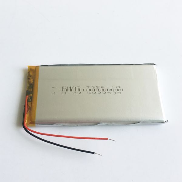 Modell 7256110 3.7V 6000mAh Lithium Polymer Li-Po Akku für DVD PAD Handy GPS Power Bank Kamera E-Bücher Recoder TV-Box