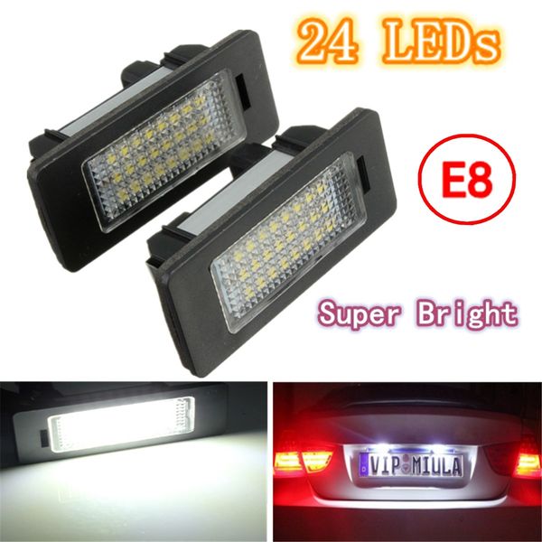 

2x e-marked obc error 24 led white license number plate light lamp for bmw e81 e82 e90 e91 e92 e93 e60 e61 e39 x1/e84