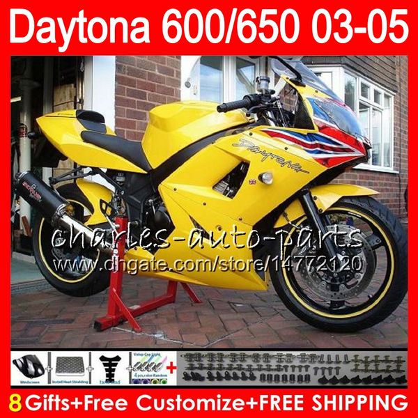 

8 gifts 23 colors for triumph daytona 600 650 03 04 05 daytona600 3hm31 gloss yellow daytona650 daytona 650 600 2003 2004 2005 fairing black