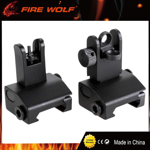 

FIRE WOLF Tactical Iron Sights Front Sight Precision Flip Up Front and Rear Back up Iron Sight For Hunting