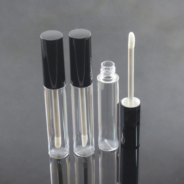 

10ml empty lip gloss bottle lip oil container, lipgloss vial,empty round lip gloss tube packing with black silver cap f20171167