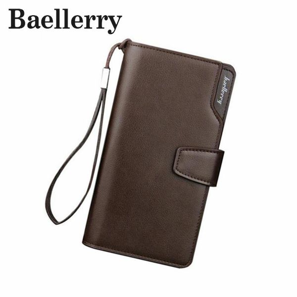 

wholesale- baellerry fashion men wallets casual wallet men purse clutch bag brand leather long wallet design hand bags for men purse db5715, Red;black