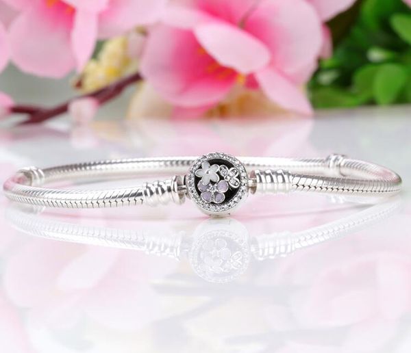 

925 sterling silver bracelet fit charm flowers bracelets silver 925 bracelet for women diy jewelry making, Golden;silver