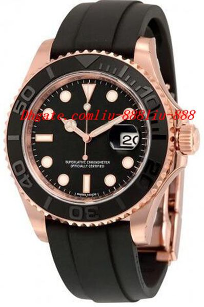 

luxury watches automatic black dial 18kt everose gold black rubber strap men's watch automatic mens watch wrist watches, Slivery;brown