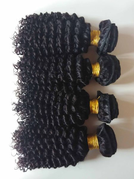 

unprocessed brazilian virgin human hair weft beauty kinky curly hair extensions for african american hair 3 4 5pcs/lot double weft dhgate, Black