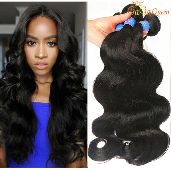 

8a бразильский волна тела девственницы пучки волос необработанные бразильский реми человеческих волос бразильский перуанский индийский малай, Black