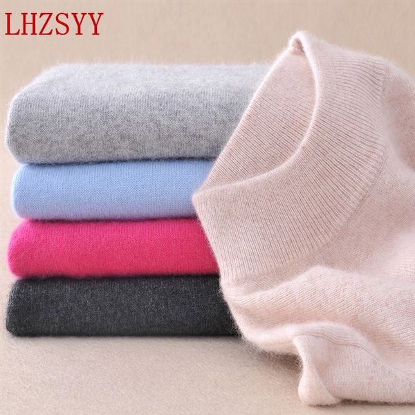

оптовая продажа-lhzsyy 2017 женская свитер мода тонкий твердые осень и зима теплая вязать водолазка пуловер свитер женщин 22 выбор цвета, White;black