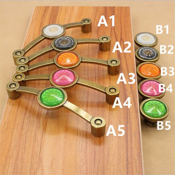 Старинные моды хрустальные ручки мебели 110 мм бронзовый комод кухонный шкаф тяги античный латунный красный зеленый белый ящики ручки