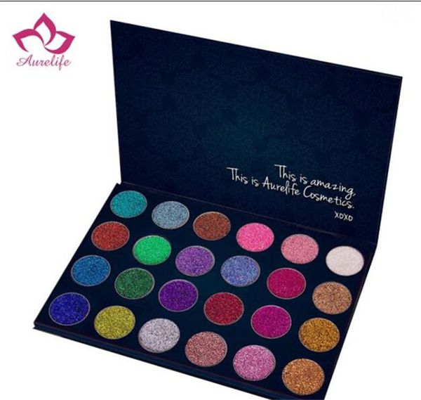 

2017 New Brand Aurelife Glitters Pressed Powder Nake Shadow Palette Matte & Shimmer 24 color Eye Shadow Palette Heat Eyeshadow