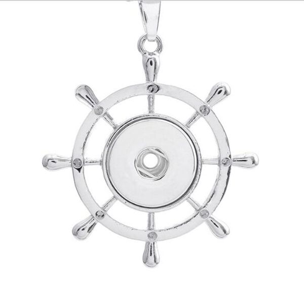 

new awesome sanp jewelry rudder noosa 10pcs noosa necklace pendant snap button pendant fit 18mm charm diy jewelry accessories drop shipping, Silver