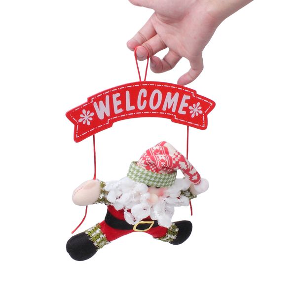 Papai Noel Boneco De Neve Enfeites de Natal Xmas Craft Door Hanging Decoração Quadro Para O Casamento Do Feriado Festival Party Home