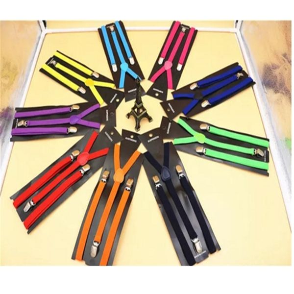 

1500pcs candy color adjustable pants y-back suspender brace elastic clip-on belt adjustable braces suspenders ship, Black;white