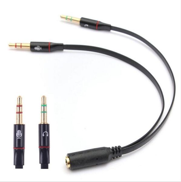 

3.5 мм 1 женский до 2 мужской наушники наушники аудио кабель mic splitter адаптер подключен шнур к портативному пк
