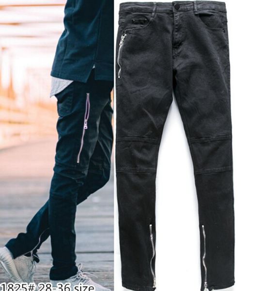 

designer mens black motorcycle biker elastic ripped denim jeans men vintage washed distressed for men, Blue