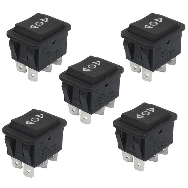 5X 6-контактный DPDT черный кнопка вкл / выкл / вкл Rocker Switch AC 250V / 10A 125V / 15A B00403