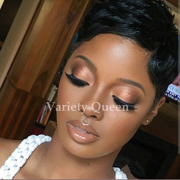 Rihanna Short Hair Brazilian Bob None Lace Wigs Short Glueless
