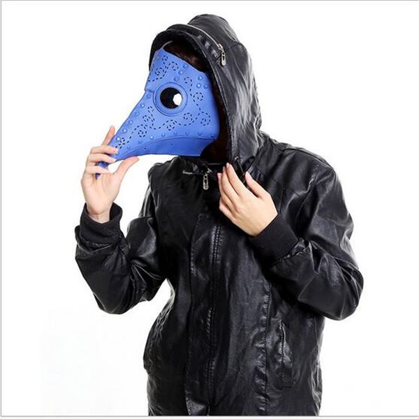 

grade steampunk faux leather black bubonic plague doctor masks medieval history death bird long beak masks halloween carnival costumes