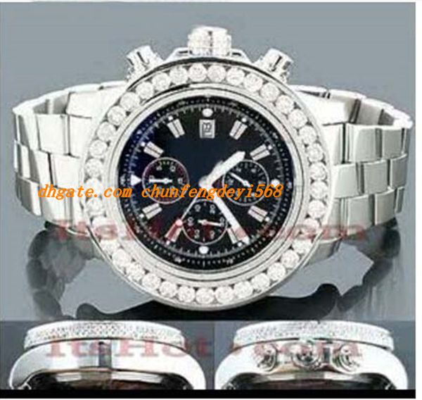 

factory seller high-quality luxury watches wristwatch brand chronograph 42mm diamonds japan quartz men's dive watch, Slivery;brown