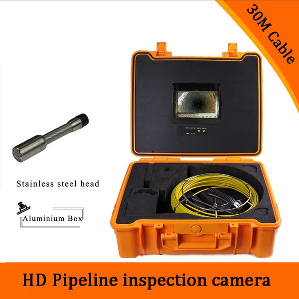 

1 set) 30m cable industry endoscope camera hd 1100tvl line 7 inch tft-lcd display sewer pipe inspection camera system version