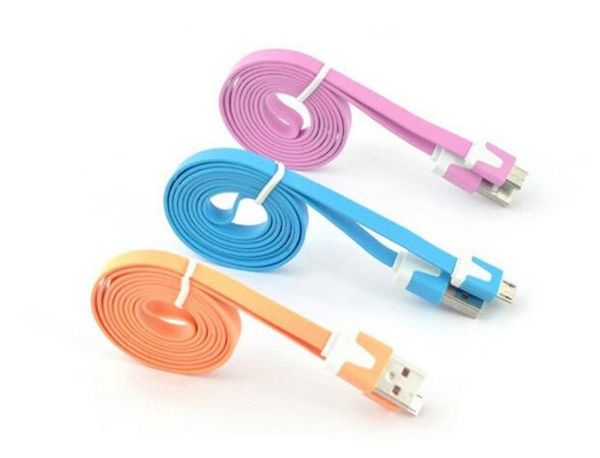 

2M 6FT 1m 3ft лапша плоский Micro USB кабель кабели шнур шнуры USB зарядное устройство V8 зарядная линия для Android Samsung S6 S7 HUAWEI новый
