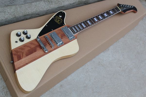 

custom shop thunderbird firebird vii natrual figured maple electric guitar one picece neck thru body chrome hardware selling