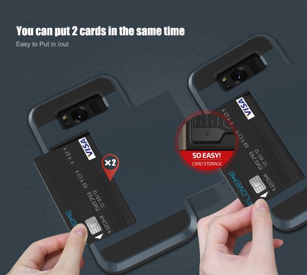 

glide armor case for samsung galaxy s6 s7 s6 edge s7 edge cover hidden card slot protection case for galaxy s8 s8 plus