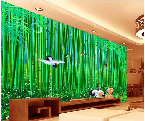 

3d фрески обои для гостиной бамбук лес пейзаж фон стены фото настенные росписи обои живые 3d обои
