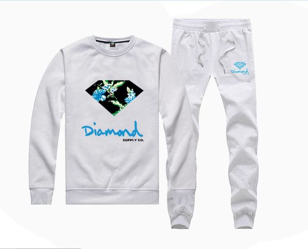 

mh935 sale diamond supply sweatshirts +pants suit for men and women fleece lined hip hop tracksuits s-5xl, Gray