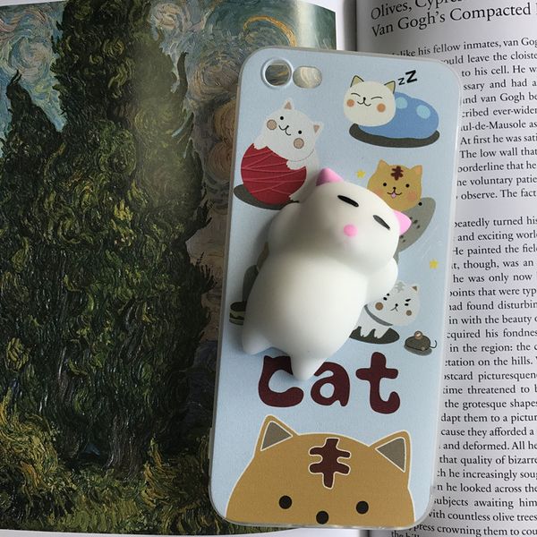 

Squishy Cat телефон чехол для iPhone5 5s 6 6S 6 плюс 3D Силиконовый чехол для iPhone 7 7plus Симпатичный мультфильм телефон случае