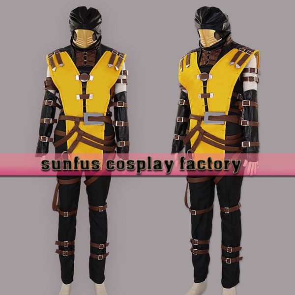 halloween mortal kombat scorpion hanzo hasashi mask cosplay costume game 3ds