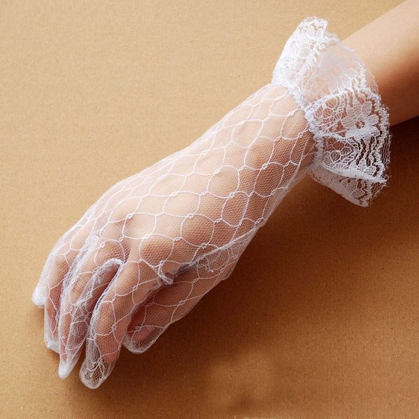 

wholesale- bulk 12 pair white black lace short thin lady princess girl bridesmaid dancing performance party driving gloves ng, Blue;gray